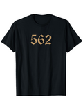 Men's T-Shirt Golden Gothic Numbers Centered On Black Shirt