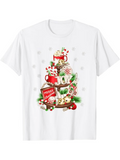 Men's T-Shirt Joyful Holiday Desserts With Candy Canes Mugs And Treats