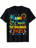 Men's T-Shirt Family Cruise Colorful Palm Trees With Anchors And Sun Bahamas Shirt