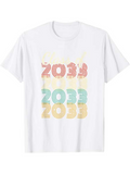 Men's T-Shirt Vibrant Pastel Lines Overlapping Vintage Year Number Design