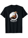 Men's T-Shirt Rustic Distressed White Circle With Whistling Brown Duck Bird
