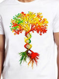Men's T-Shirt Colorful Branches And Vibrant Roots Forming A DNA Tree