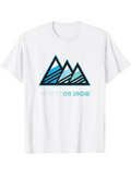 Men's T-Shirt Abstract Blue Lines With Geometric Shapes On Snowy Mountains
