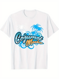 Men's T-Shirt Cozumel Mexico Tropical Beach Waves With Palm Tree Graphic