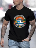 Men's T-Shirt Cruisin Together Bahamas Sunset Ocean With Palm Trees Cruise Ship