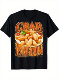 Men's T-Shirt Crab Rangoon Crispy Appetizers With Sauce And Herbs Surrounded By Fire