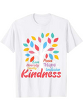 Men's T-Shirt Love Diversity Peace Hope Kindness Colorful Leaves Around Tree