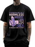 Men's T-Shirt It Started Out As A Harmless Hobby I Had No Idea It Would Come To This Purple Crystals On Black T Shirt