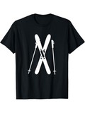 Men's T-Shirt Winter Adventure With Skis And Poles Crossed Together Ski Equipment