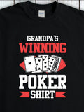 Men's T-Shirt Grandpas Winning Poker Shirt With Playing Cards Illustrating Winning Hand