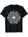 Men's T-Shirt Sporty Abstract Pattern With Tennis Rackets And Balls In Radiant Mandala