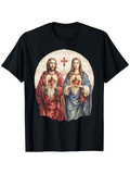 Men's T-Shirt Sacred Iconic Figures With Halos Cross And Radiant Hearts