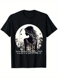 Men's T-Shirt Full Moon Night With Silhouette Trees And Dreamy Girl
