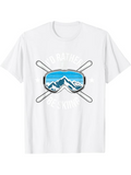 Men's T-Shirt I Would Rather Be Skiing Snowy Mountains With Blue Sky And Goggles