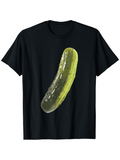 Men's T-Shirt Glossy Green Fresh Cucumber With Light Shining Over Smooth Black T Shirt