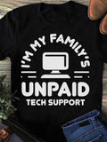 Men's T-Shirt Im My Familys Unpaid Tech Support Surrounded By Comic Monitor Icon
