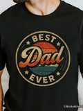 Men's T-Shirt Best Dad Ever Retro Sunburst With Bold Color Accents Typography