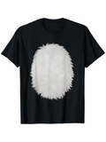 Men's T-Shirt Fuzzy Textured White Oval Shape On Minimalist Black T Shirt