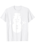 Men's T-Shirt Minimalist Winter Cheerful White Frosted Playful Snowman