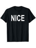 Men's T-Shirt Bold White Letters Centered On Black Cotton Shirt Nice