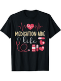 Men's T-Shirt Medication Aide Life With Heartbeat And Medical Elements