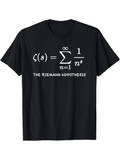 Men's T-Shirt The Riemann Hypothesis Mathematical Equation With Classic Serif Letters Under Black Shirt