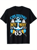 Men's T-Shirt Cruising My Way Into Sixty Five Birthday With Balloons And Anchor