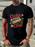 Men's T-Shirt Cookie Baking Crew Festive Rolling Pin With Stars And Sprinkles Cookie