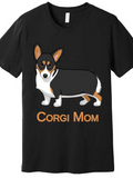 Men's T-Shirt Corgi Mom Playful Faithful Pet Illustration With Soft Fur Details Corgi