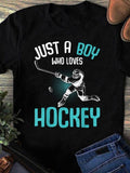 Men's T-Shirt Just A Boy Who Loves Hockey With Dynamic Motion Light Effects Hockey Player