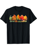 Men's T-Shirt Vivid Autumn Colors With Watercolor Leaves And Peaceful Trees