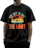 Men's T-Shirt The Sky Is Not The Limit With Sunset Parachute And Flying Birds