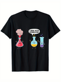 Men's T-Shirt I Think Youre Overreacting Cartoon Beakers With Colorful Chemical Experiment Vials