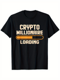 Men's T-Shirt Crypto Millionaire Loading Progress Bar Graphic Black T Shirt
