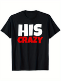 Men's T-Shirt Bold Block Letters With Contrasting Colors On Statement Crazy Shirt