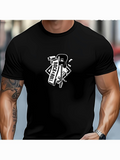 Men's T-Shirt Rock And Roll Classic Electric Guitar With Retro Geometric Shapes