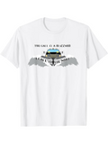 Men's T-Shirt Too Late I Am A Blizzard With Old Blue Car Driving On Snowy Road