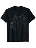 Men's T-Shirt Dramatic Low Light Shading With Strong Majestic Realistic Watchful Dog