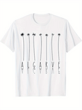 Men's T-Shirt Algarve Reflective Vertical Lines With Tall Palm Trees