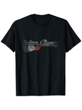 Men's T-Shirt Italian Classic Text Over Faded Tricolor Watercolor Ripple Flag