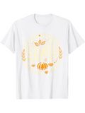 Men's T-Shirt Autumn Season With Golden Leaves Pumpkin And Heart Motif
