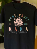 Men's T-Shirt Homeschool Mama Flower With Colorful Raising Warriors Text