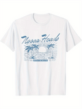 Men's T-Shirt Noosa Heads Sunrise Between Palm Trees And Gentle Ocean Waves