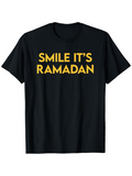 Men's T-Shirt Smile Its Ramadan Bold Yellow Letters On Soft Cotton T Shirt