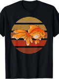 Men's T-Shirt Retro Sunset With Swirling Orange Water Among Glowing Ripples Goldfish