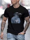Men's T-Shirt Urban Grayscale Raven Under Subtle City Light Raven