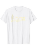 Men's T-Shirt Delicate Faded Script With Subtle Palm Leaf And Light Brushstroke T Shirt