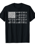 Men's T-Shirt Striped School Of Hammerhead Sharks Forming An American Flag Shark