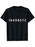 Men's T-Shirt White Numbers In A Linear Sequence On Plain Cotton Shirt