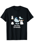 Men's T-Shirt Arctic Friends Cute Blue Narwhal And Happy Polar Bear